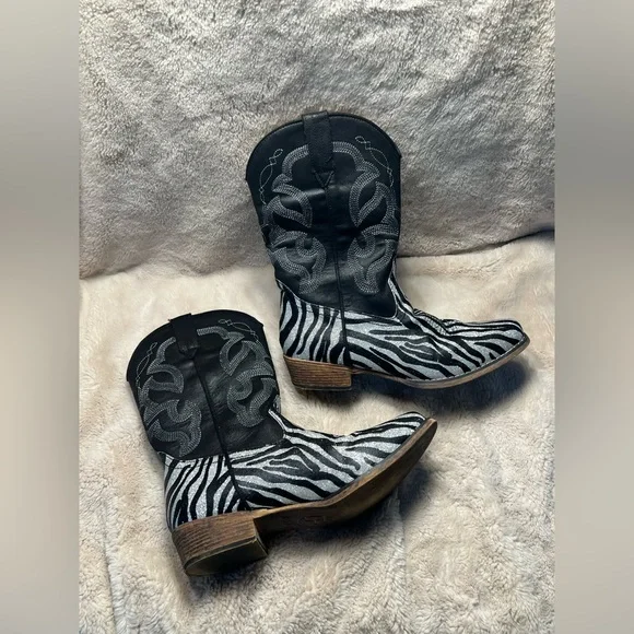 ROPER Girl's Riley Zebra Size 3 Western Boots - Picture 6 of 6